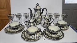 Service à café/thé vintage Hertel Jacob en argent doublé