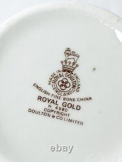 Service à café théière Royal Doulton ROYAL GOLD Demitasse 8 pièces Vintage H4980 NEUF avec étiquettes