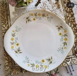 Service à café trio en porcelaine fine Colclough vintage fabriqué en Angleterre pour 2 personnes