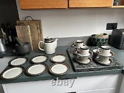 Service à café vintage Arabia Finland Karelia pour 6 personnes et 6 assiettes à gâteau