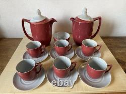 Service à café vintage Branksome en porcelaine, Twintone, 15 pièces + couvercles, milieu du XXe siècle