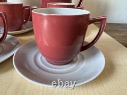 Service à café vintage Branksome en porcelaine, Twintone, 15 pièces + couvercles, milieu du XXe siècle