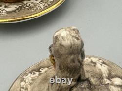 Service à café vintage Capodimonte Italie à chérubins en relief avec anses dragon