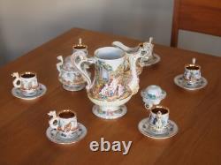 Service à café vintage Capodimonte Serpent/Cherub