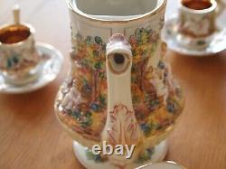 Service à café vintage Capodimonte Serpent/Cherub