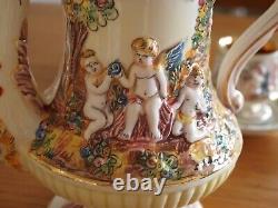 Service à café vintage Capodimonte Serpent/Cherub
