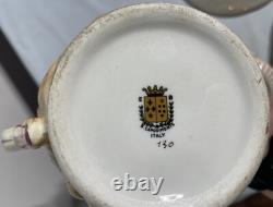Service à café vintage Capodimonte, sucrier, tasses avec soucoupes