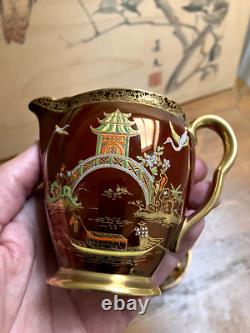 Service à café vintage Carlton Ware Rouge Royale pour 6 en porcelaine anglaise fine