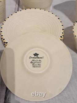 Service à café vintage Crown Ducal Stitch de 15 pièces