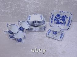 Service à café vintage Gerold Tettau de 18 pièces en porcelaine à motif oignon