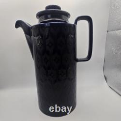 Service à café vintage Hornsea Heirloom bleu nuit de John Clappison, 7 pièces, rare