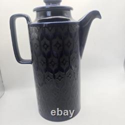 Service à café vintage Hornsea Heirloom bleu nuit de John Clappison, 7 pièces, rare
