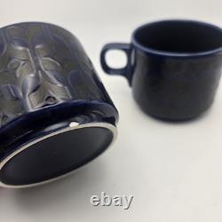 Service à café vintage Hornsea Heirloom bleu nuit de John Clappison, 7 pièces, rare