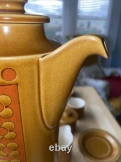 Service à café vintage Hornsea Saffron, Angleterre, années 1970, cafetière, tasses, assiettes