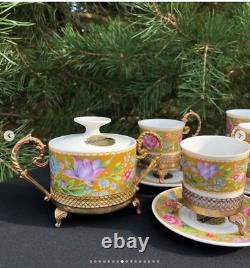 Service à café vintage Limoges France années 1960-70. Ensemble en porcelaine complet.