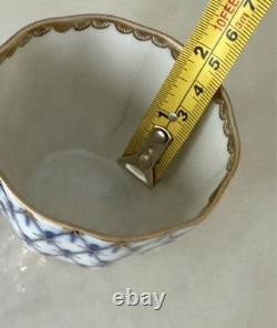 Service à café vintage Lomonosov LFZ en filet de cobalt pour 6 personnes, peint à la main, fabriqué en URSS