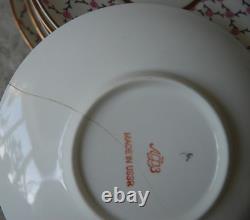 Service à café vintage Lomonosov URSS Russie rose 18 pièces tasse, soucoupe, assiette à dessert