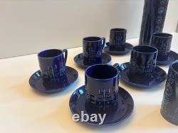 Service à café vintage Portmeirion en Blue Totem, 15 pièces