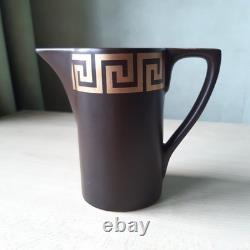 Service à café vintage Portmeirion motif grec brun chocolat par Susan Williams-Ellis