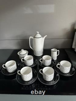 Service à café vintage Rörstrand Suède motif Venezia pour 6 par Hertha Bengtsson