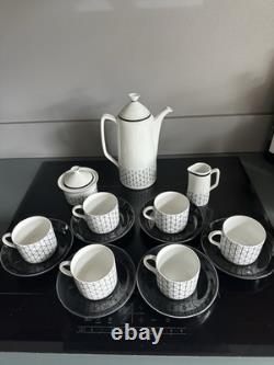 Service à café vintage Rörstrand Suède motif Venezia pour 6 par Hertha Bengtsson
