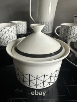Service à café vintage Rörstrand Suède motif Venezia pour 6 par Hertha Bengtsson