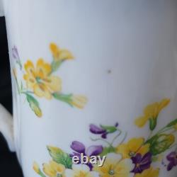 Service à café vintage Royal Albert Primrose et Violettes pour six personnes, 18 pièces