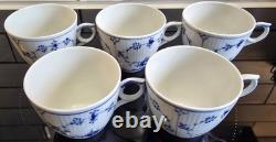 Service à café vintage Royal Copenhagen Blue Fluted Plain, tasse et soucoupe, 11 pièces