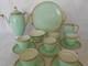 Service &agrave; Caf&eacute; Vintage Royal Doulton 15 Pi&egrave;ces Avec Cafeti&egrave;re Vert Et Or H4381
