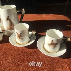 Service à café vintage Royal Doulton Reynard le Renard pour 4 personnes en excellent état