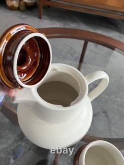 Service à café vintage Senca Portugal en céramique, style milieu du siècle, rétro années 70, cafetière, mugs, pichet et tasse