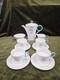Service &agrave; Caf&eacute; Vintage Shelley England En Porcelaine Fine Bone China, Feuille Verte, 11 Pi&egrave;ces, Ann&eacute;es 1930