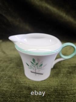Service à café vintage Shelley England en porcelaine fine Bone China, feuille verte, 11 pièces, années 1930
