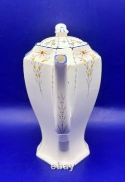 Service à café vintage Shelley Queen Anne pour 6 personnes, motif Blue Iris, 22 pièces