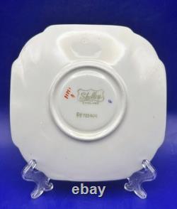 Service à café vintage Shelley Queen Anne pour 6 personnes, motif Blue Iris, 22 pièces