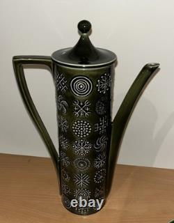 Service à café vintage Totem de Susan Williams Ellis : cafetière, tasses, soucoupes, pichet et sucrier