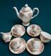 Service &agrave; Caf&eacute; Vintage Tuscan Plant Pour Quatre Personnes En Porcelaine Fine Anglaise &agrave; La Cendre D&rsquo;os, Vers Les Ann&eacute;es 1930