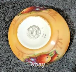 Service à café vintage Union Z tchèque des années 1930, motif fruit jaune, porcelaine Art déco
