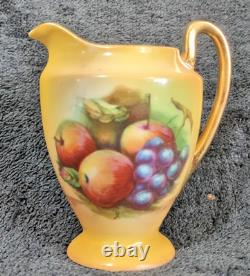 Service à café vintage Union Z tchèque des années 1930, motif fruit jaune, porcelaine Art déco