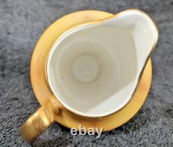 Service à café vintage Union Z tchèque des années 1930, motif fruit jaune, porcelaine Art déco