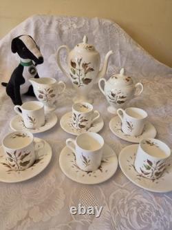 Service à café vintage Wedgwood Wakefield en porcelaine fine osseuse, 15 pièces, fabriqué en Angleterre