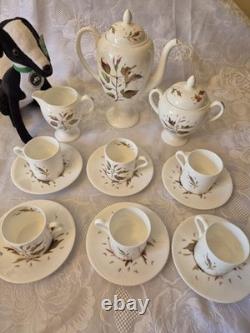 Service à café vintage Wedgwood Wakefield en porcelaine fine osseuse, 15 pièces, fabriqué en Angleterre