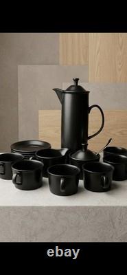 Service à café vintage Wedgwood noir Etruria Barlaston tasses modernes du milieu du siècle