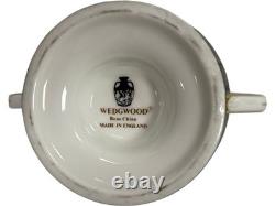 Service à café vintage Wedgwood noir et or avec pot, sucrier et crémier (GGR)