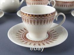 Service à café vintage X10 en porcelaine Bavaria bord feuilles et or XXe siècle