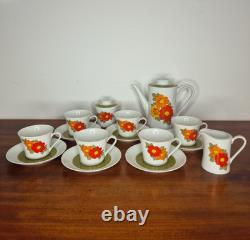 Service à café vintage des années 1960/1970 Mitterteich Bavière rétro floral ouest-allemand