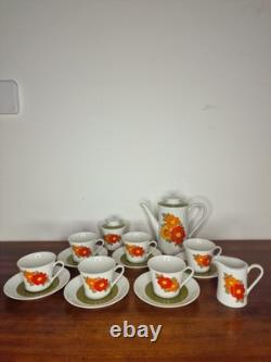 Service à café vintage des années 1960/1970 Mitterteich Bavière rétro floral ouest-allemand