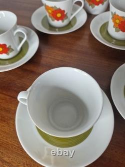 Service à café vintage des années 1960/1970 Mitterteich Bavière rétro floral ouest-allemand