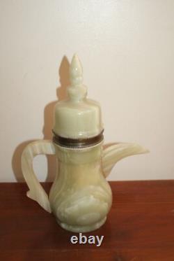 Service à café vintage en onyx de 7 pièces avec six tasses