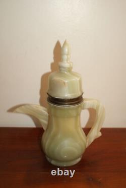 Service à café vintage en onyx de 7 pièces avec six tasses